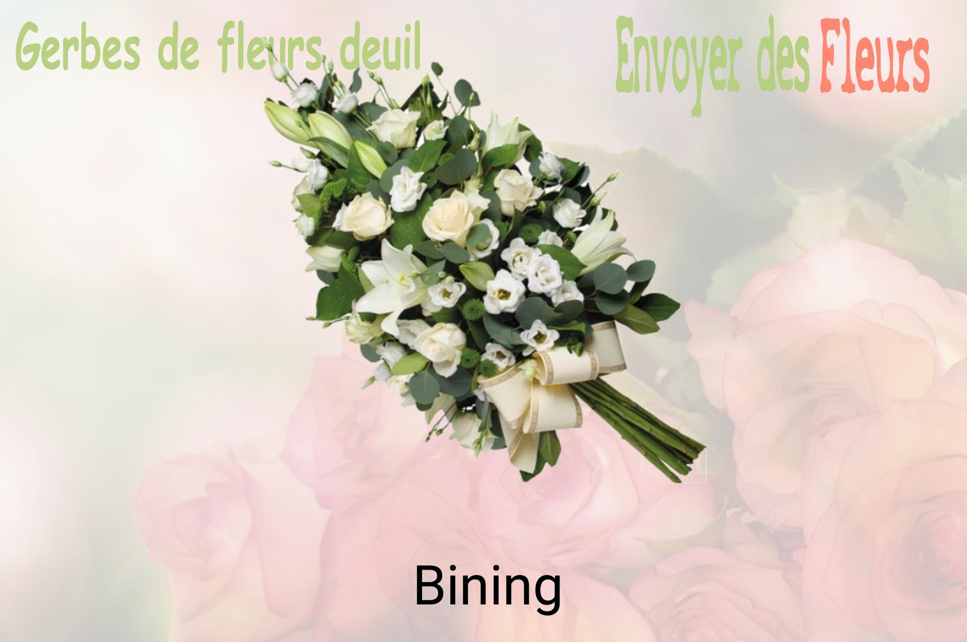 Gerbe de fleurs de deuil livrée à Bining